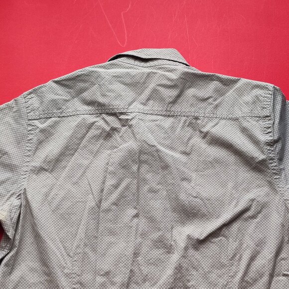 Kenneth Cole short sleeve button down casual shirt grey checkered men's size M - Picture 4 of 7